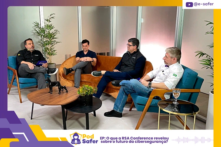 gravacao do episodio-de estreia do Podsafer videocast de cibersegurança